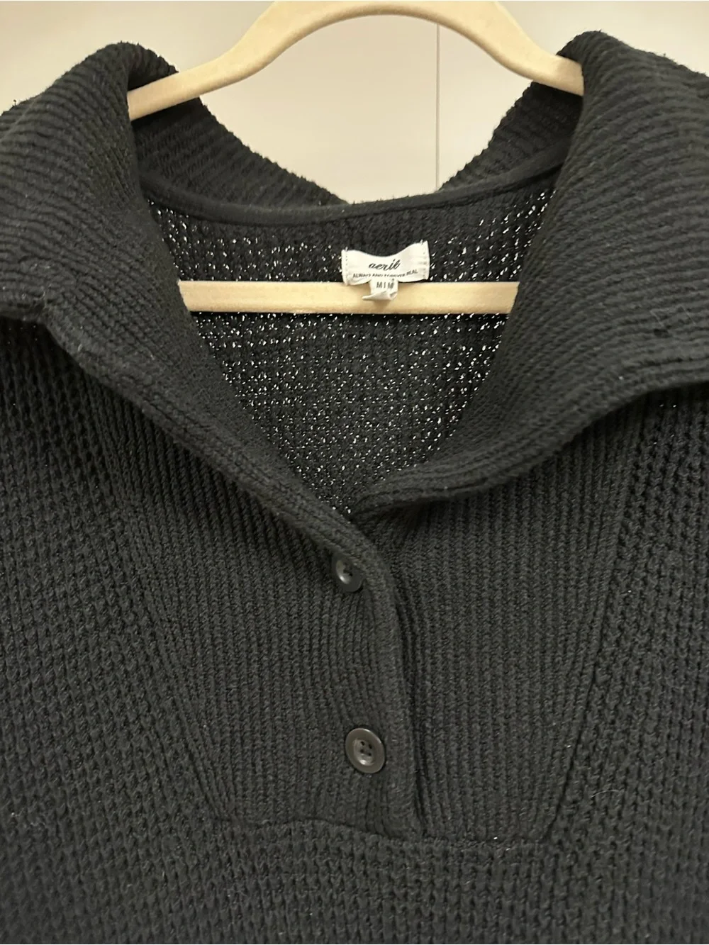Aerie cozy up waffle button sweater